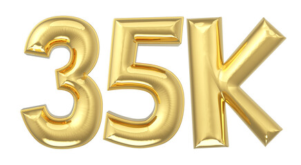 Number Follow 3D Gold 