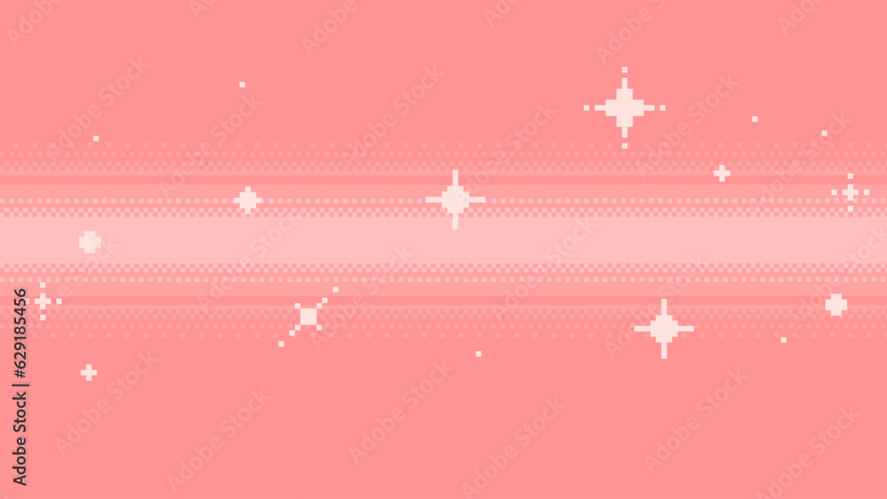 Wall mural pixel art style pastel peach pink dithered gradient ray light background with glitter effect
