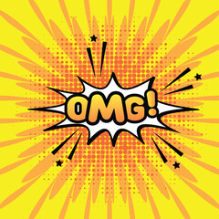 Colorful Comic book, Cartoon comic background with various speech bubbles, symbols, pop-art style and sound effect and  style Rays, radial, halftone, dotted effect colored Halftone Backgrounds
