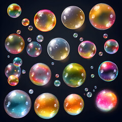 pattern samples repetitive cute owls, teddy bear, stars, moon,pink unicorn, balloons and soap bubbles,isolated generative ai