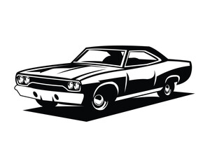Obraz na płótnie Canvas ford cobra torino car silhouette. appear from the side with an elegant style. premium vector design. isolated white background. Best for logo, badge, emblem, icon, sticker design