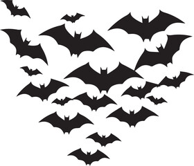 Spooky Halloween bat and bats