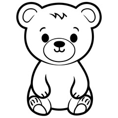 Obraz na płótnie Canvas baby bear coloring page drawing