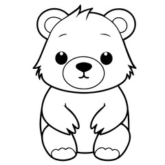 Fototapeta premium baby bear coloring page drawing