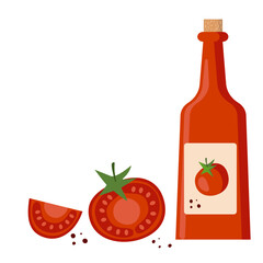 tomato juice and tomatoes vector picture