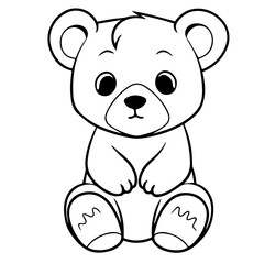 Obraz na płótnie Canvas baby bear coloring page drawing