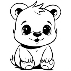 baby bear coloring page drawing