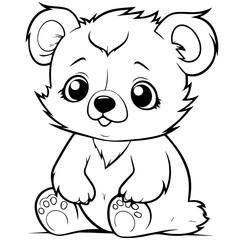 Fototapeta premium baby bear coloring page drawing