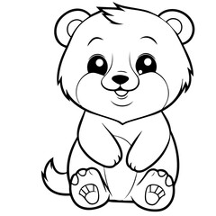 Fototapeta premium baby bear coloring page drawing