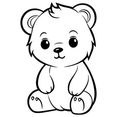 Fototapeta premium baby bear coloring page drawing