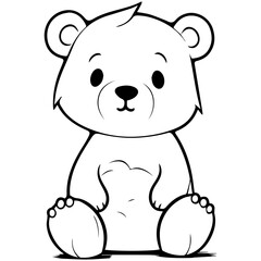 Fototapeta na wymiar baby bear coloring page drawing