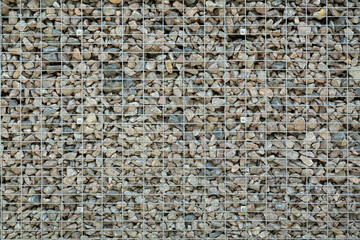 Stone gabion wall background