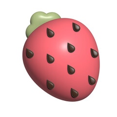 isolated 3D strawberry 