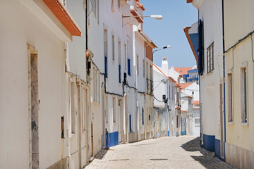 Quiet street in Ericeira, Portugal, in the afternoon hours