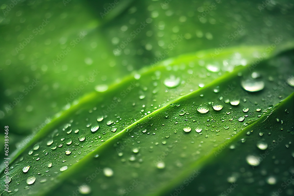 Poster green leaf background close up view. nature foliage abstract of leave texture for showing concept of