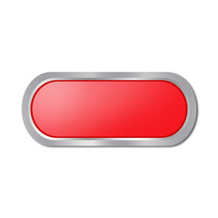 Red Rounded Rectangle Button on White