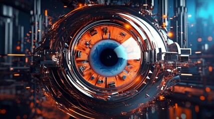 Abstract high tech eye concept.Generative AI.