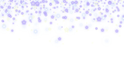 Transparent Golden Stars Light Effect Glitter Sparkle Border. Flash Of Light