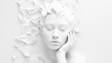  a portrait in white colors. series of backgrounds for design. 