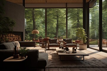 Comfortable japanese inspired living room 