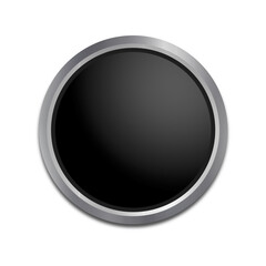 Black Button Isolated on White