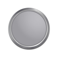 Silver Button Isolated on White