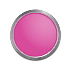 Pink Button Isolated on White