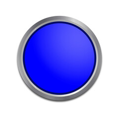 Blue Button Isolated on White