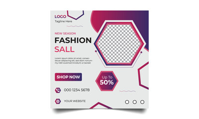 fashion sale promotion. fashion sale social media post design template