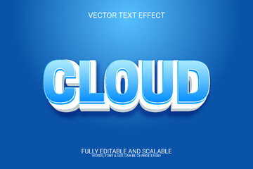 Cloud 3D Fully Editable Vector Eps Text Effect Template Design