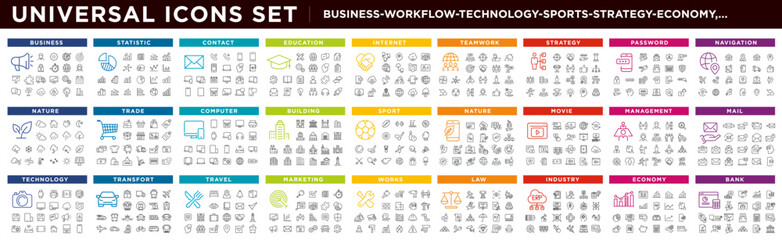 universal icon set, business,workflow,digital,network,...