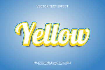 Yellow 3D Fully Editable Vector Eps Text Effect Template Design