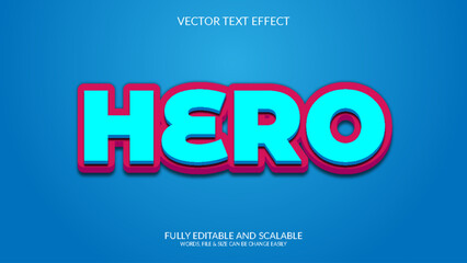 Obraz premium Hero 3D Fully Editable Vector Eps Text Effect Template Design