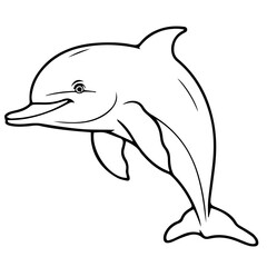 Dolphin coloring page outline drawing