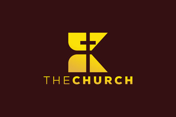 Fototapeta premium Trendy and Professional letter K church sign Christian and peaceful vector logo