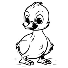 Fototapeta premium Coloring Page Outline of cartoon duckling