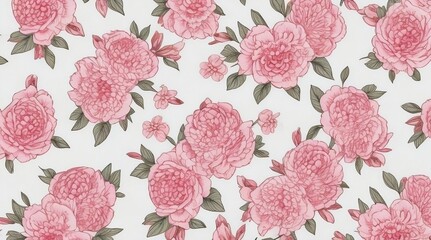 Silk Fabric - Flowes Pattern - Generative AI 
