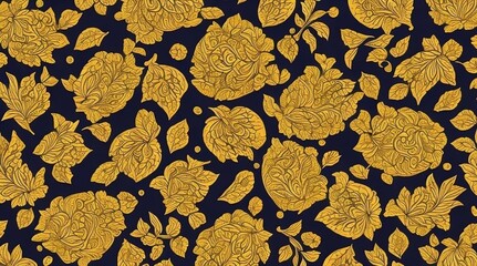 Silk Fabric - Flowes Pattern - Generative AI 
