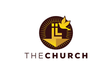 Trendy and Professional letter L church sign Christian and peaceful vector logo