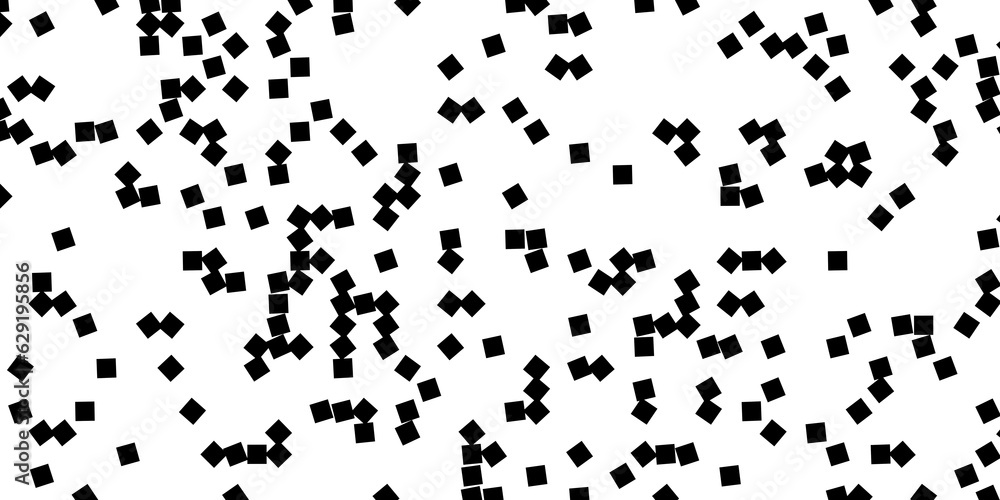 Poster abstract modern minimal black and white monochrome geometry random rotated square pattern background