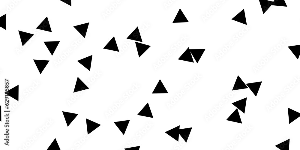 Poster abstract modern minimal black and white monochrome geometry random rotated and moved triangles textu