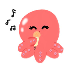 singing squid illustration