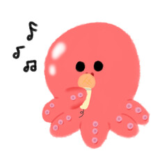 singing squid illustration