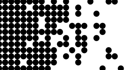 Abstract modern minimal black and white monochrome geometry circles or dots grid pattern texture background fade out