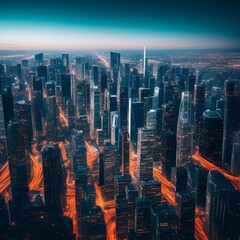 Obraz premium futuristic building city background City landscape and road in cinematic daylight generative ai illustration art