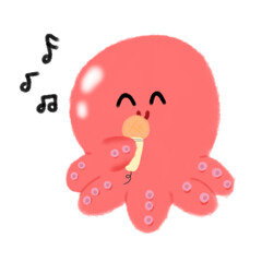 singing squid illustration