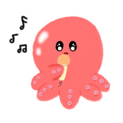 singing squid illustration