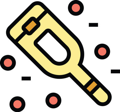 recommend clip art: Digital medical thermometer icon outline vector. Fever temperature. Health body color flat