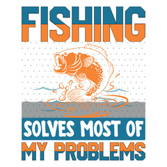 Fishing T-Shirt Design With Illustration