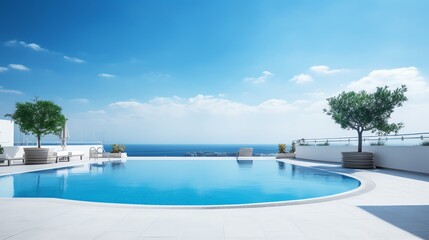 Fototapeta na wymiar clean pool with beach view